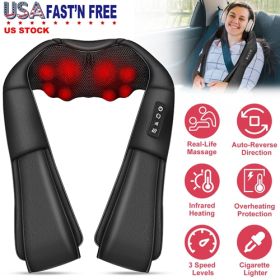 iMountek Electric Neck And Back Massager with Infrared Light Heating 3 Intensity Levels Deep Kneading 3D Shiatsu Massage Pillow For Back Arms Thighs P