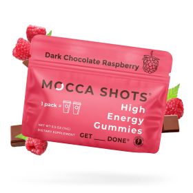 Mocca Shots Energy Gummies with Caffeine  12 - Pack (Flavor: Dark Chocolate Raspberry)