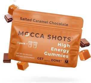 Mocca Shots Energy Gummies with Caffeine  12 - Pack (Flavor: Salted Caramel Chocolate)